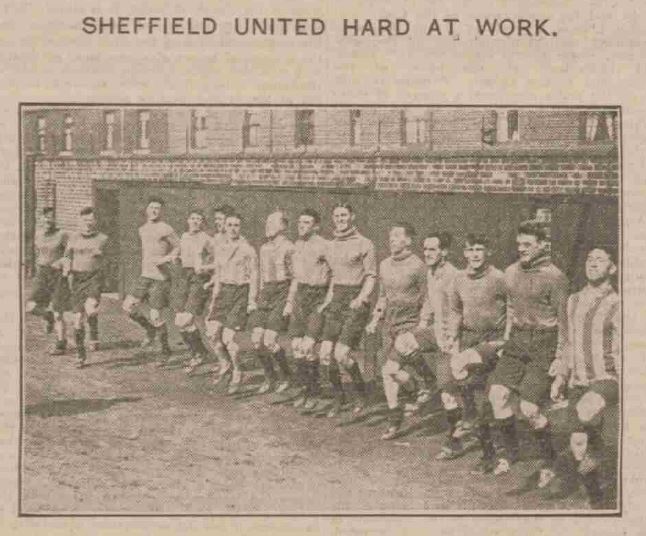 Sheffield United players training before their big Cup Final